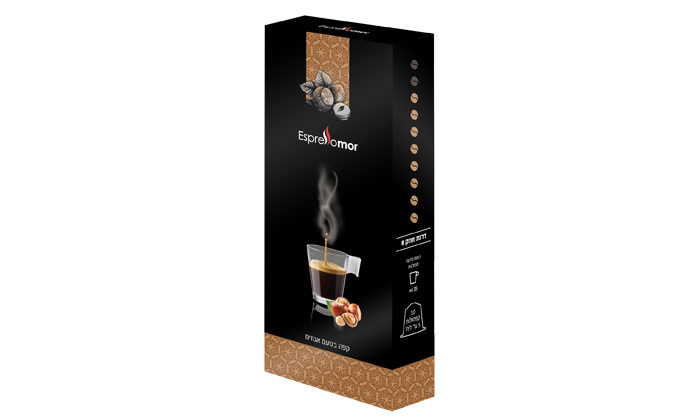 6 120 קפסולות קפה כשרות EspressoMor, כולל חבילת עוגיות חמאה