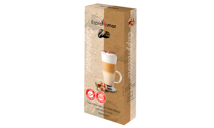 8 120 קפסולות קפה כשרות EspressoMor, כולל חבילת עוגיות חמאה