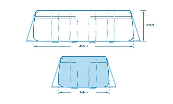 3 בריכת INTEX מלבנית באורך 4.8 מטרים