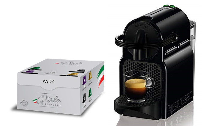 מכונת קפה Nespresso כולל 100 קפסולות פירלו מיקס