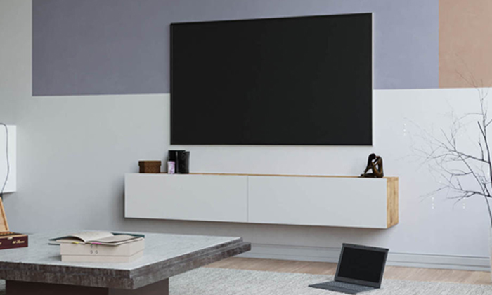 6 מזנון טלוויזיה צף 1.8 מטר ראמוס עיצובים, דגם רומא במבחר צבעים