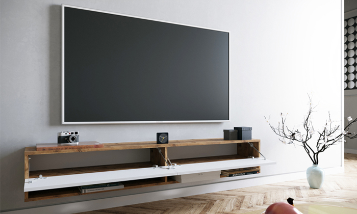 3 מזנון טלוויזיה צף 1.8 מטר ראמוס עיצובים, דגם רודוס