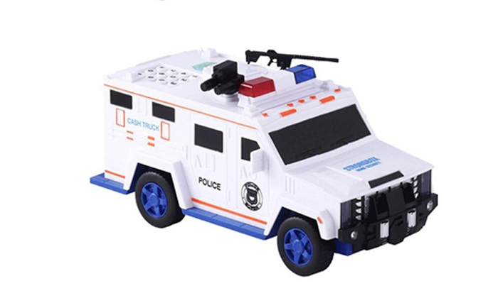 4 רכב משטרה צעצוע עם כספת 