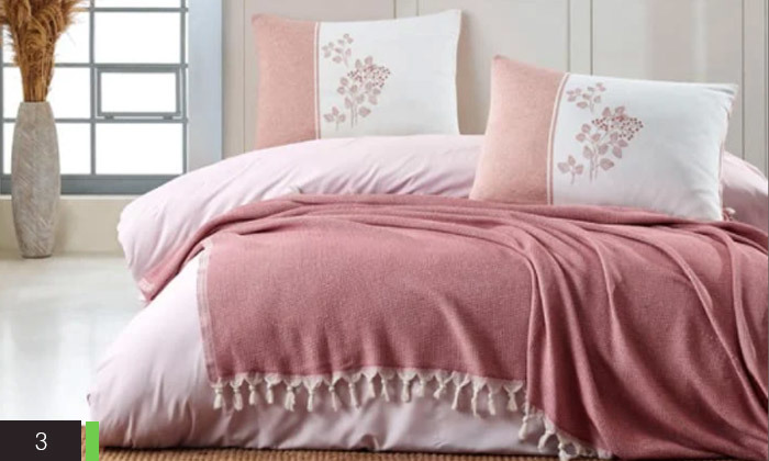 5 כיסוי מיטה זוגי 100% כותנה דגם לורן