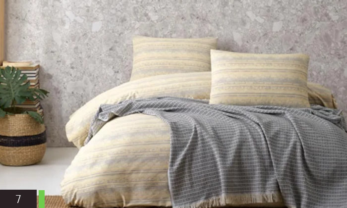 9 כיסוי מיטה זוגי 100% כותנה דגם לורן
