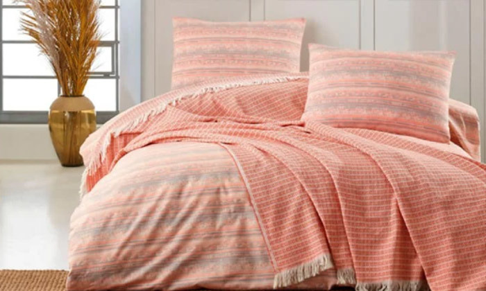 11 כיסוי מיטה זוגי 100% כותנה דגם לורן