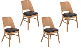 4 כיסאות עץ מרופדים