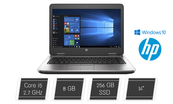 1 מחשב נייד מחודש HP דגם 640 G1 עם מסך "14, זיכרון 8GB ומעבד i5, כולל אביזרים מתנה