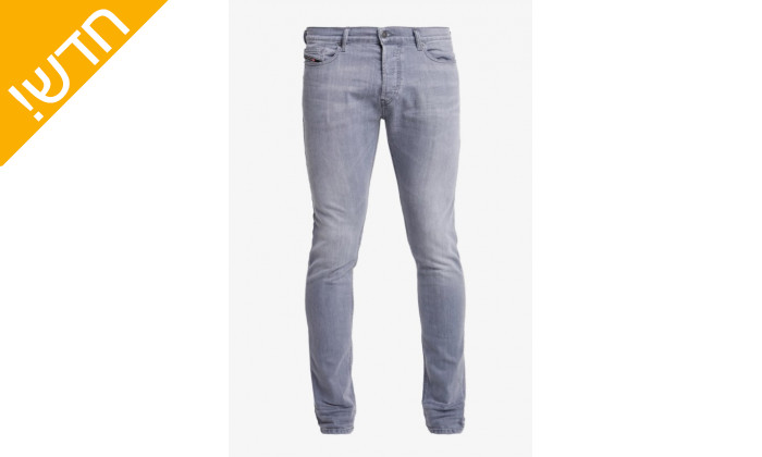 6 מכנסי ג'ינס לגברים דיזל DIESEL דגם D-LUSTER בצבע אפור בהיר ובאורך 34