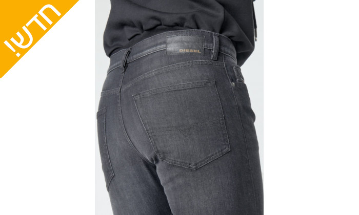 5 מכנסי ג'ינס לגברים דיזל DIESEL דגם D-LUSTER בצבע שחור ובאורך 34