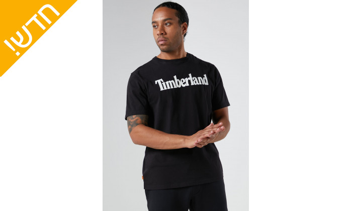 3 חולצת טי שירט 100% כותנה טימברלנד לגברים TIMBERLAND