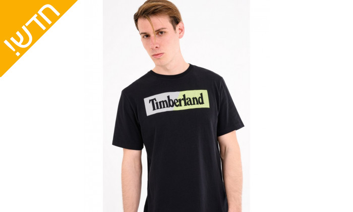 3 חולצת טי שרט קצרה לגבר טימברלנד Timberland בצבע שחור