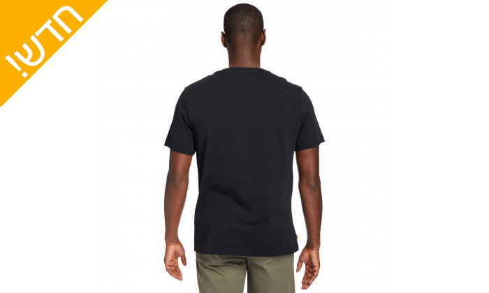 3 חולצת טי שירט בצבע שחור 100% כותנה טימברלנד לגברים TIMBERLAND