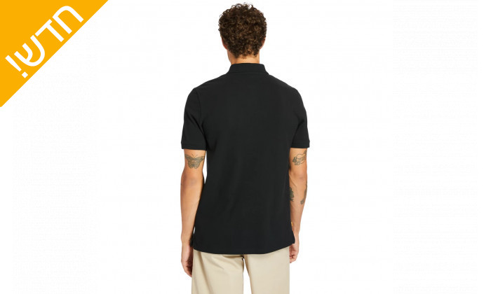 3 חולצת פולו שחורה לגברים 100% כותנה טימברלנד Timberland