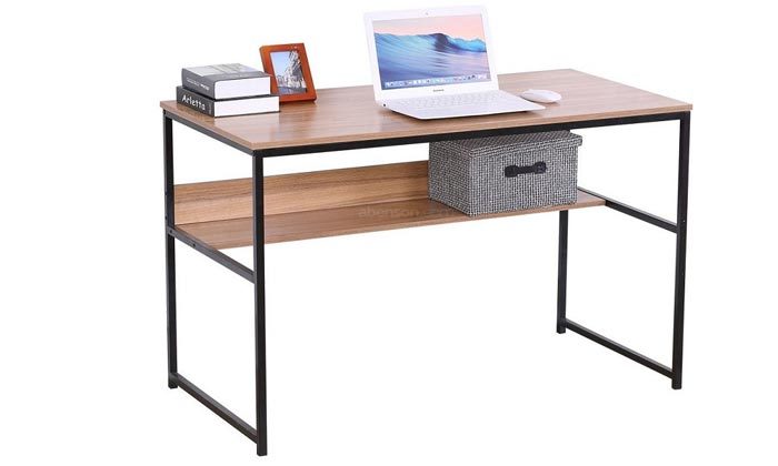 1 שולחן עבודה כולל מדף תחתון