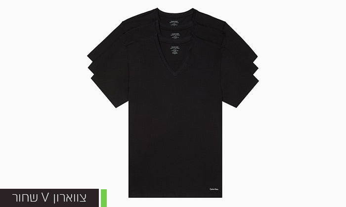 4 מארז 3 חולצות לגברים 100% כותנה קלווין קליין Calvin Klein