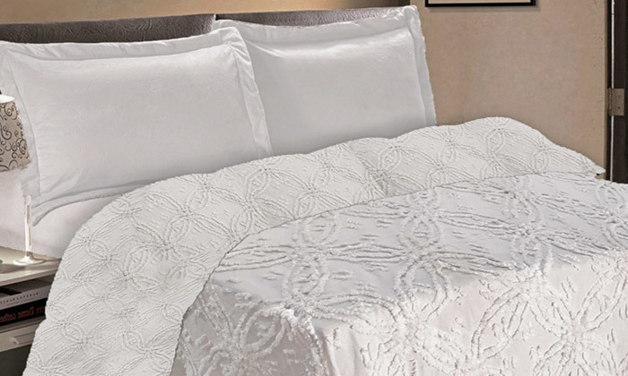 4 כיסוי מיטה 100% כותנה המשמש גם כשמיכה WE HOME דגם אורורה