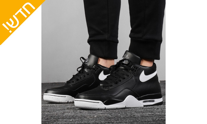 7 נעלי סניקרס גבוהות לגברים Nike דגם SFLIGHT LEGACY בצבע שחור-לבן