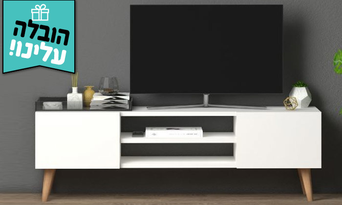 2 מזנון טלוויזיה רבדים דגם לירון במבחר צבעים - משלוח חינם