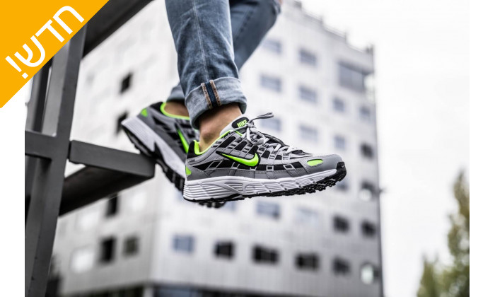 5 נעלי ריצה לגברים נייקי Nike בצבע אפור בשילוב שחור וירוק