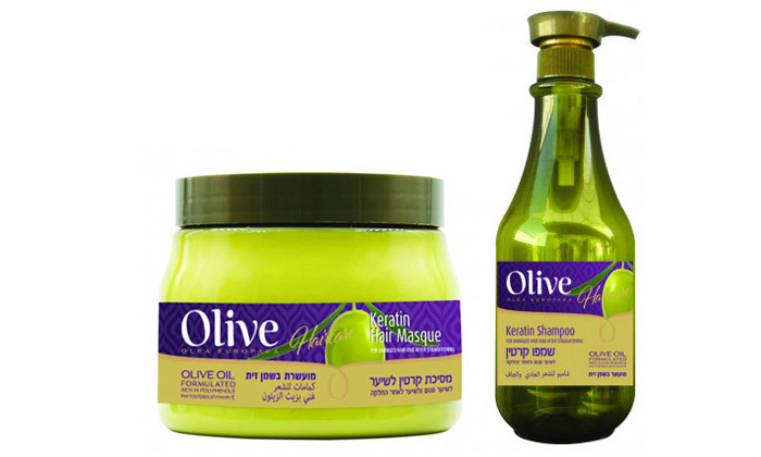 1 מארז שמפו ומסכת קרטין Olive