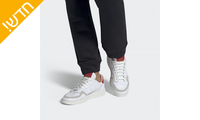 3 נעלי סניקרס לגברים אדידס adidas בצבע לבן-אדום