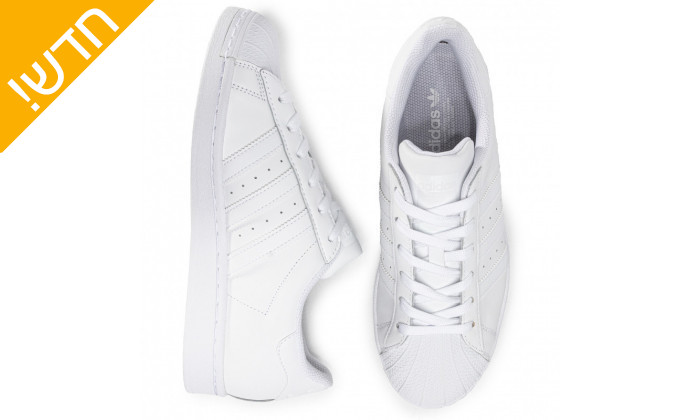 6 נעלי סניקרס לגברים adidas דגם SUPERSTAR בצבע לבן