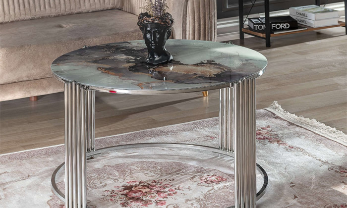 8 שולחן סלון עגול בקוטר 80 ס"מ - דגמים לבחירה