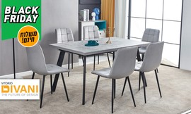 פינת אוכל נפתחת עם 6 כיסאות