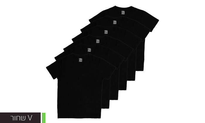 3 6/12 חולצות טי שירט או גופיות 100% כותנה לגבר B.BASIC - צבעים לבחירה