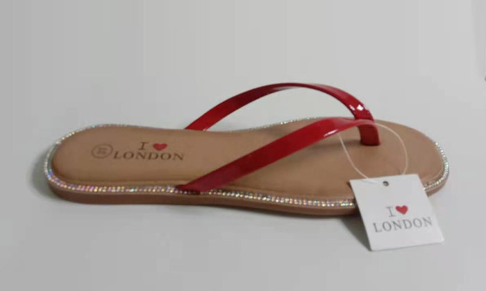 6 3 זוגות כפכפים לנשים ונערות I LOVE LONDON - צבעים לבחירה