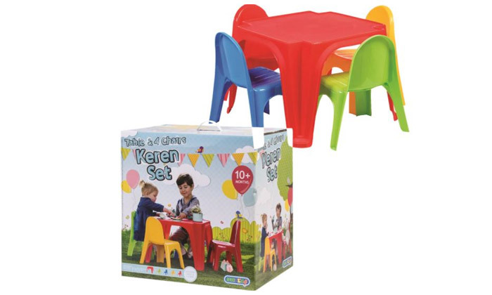 1 סט שולחן ו-4 כיסאות לילדים