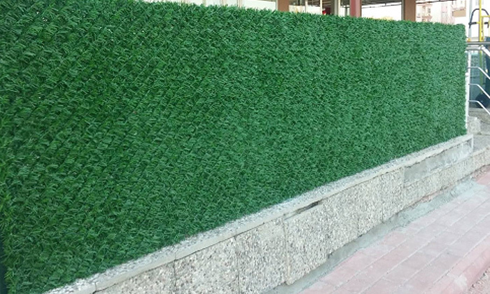 1 גדר קיר מצופה דשא סינטטי, דגם יהלום