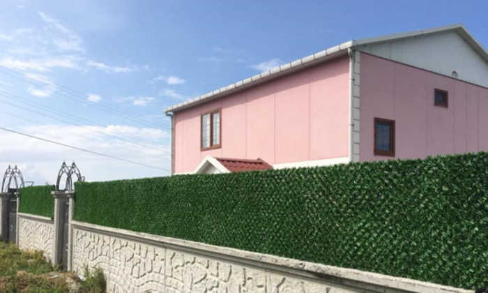 6 גדר קיר מצופה דשא סינטטי, דגם יהלום
