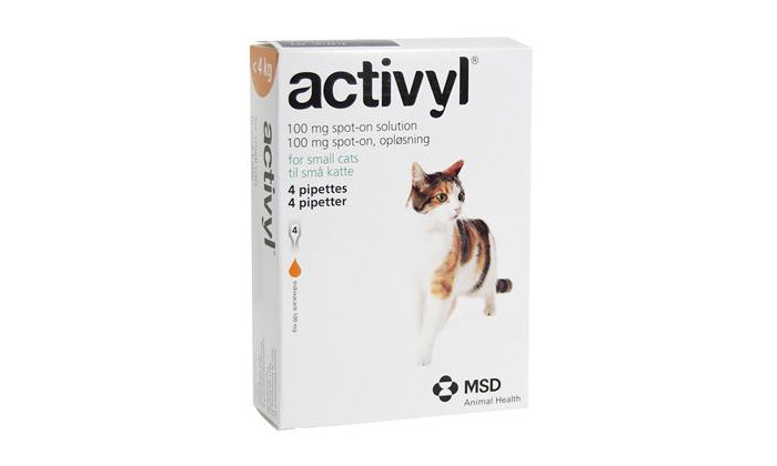 3 מארז 4 אמפולות activyl חודשיות למניעת פרעושים בחתולים​