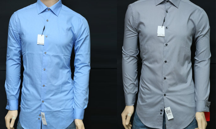 5 חולצה מכופתרת ללא גיהוץ לגברים Calvin Klein - צבע לבחירה