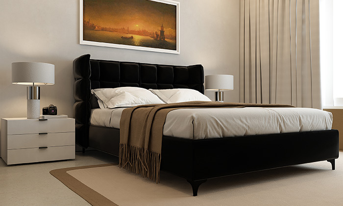 3 מיטה זוגית מרופדת דגם קלואי - מידות וצבעים לבחירה