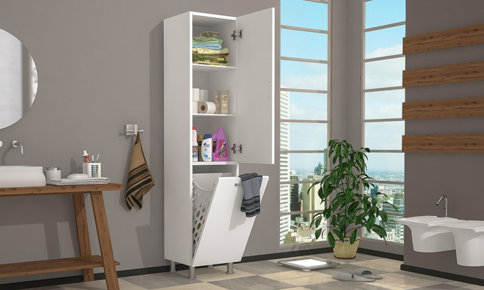 4 ​ארון שירות עם סל כביסה Tudo Design דגם דניאל