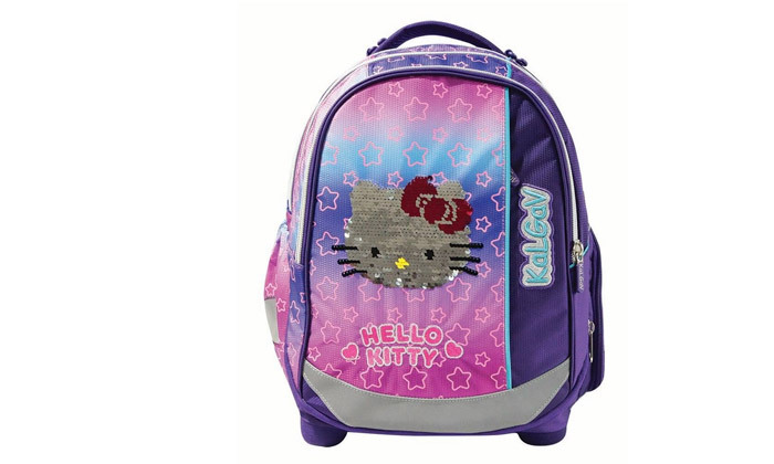 4 תיק קל גב לבית הספר, דגם X Bag הלו קיטי פאייטים בצבע לבחירה