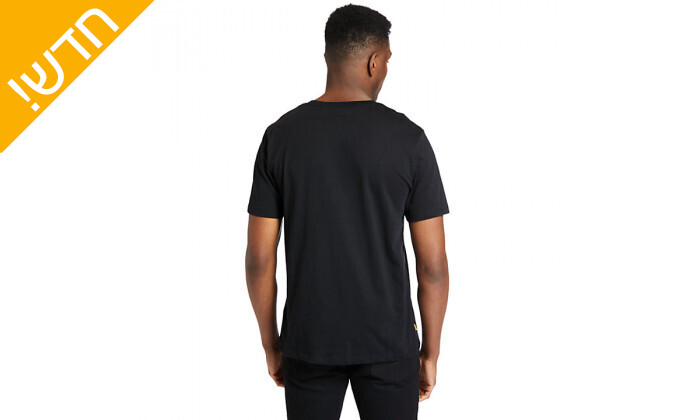 4 חולצת טישרט כותנה לגבר טימברלנד Timberland בצבע שחור