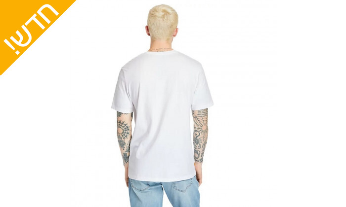 4 חולצת טישרט כותנה לגבר טימברלנד Timberland בצבע לבן