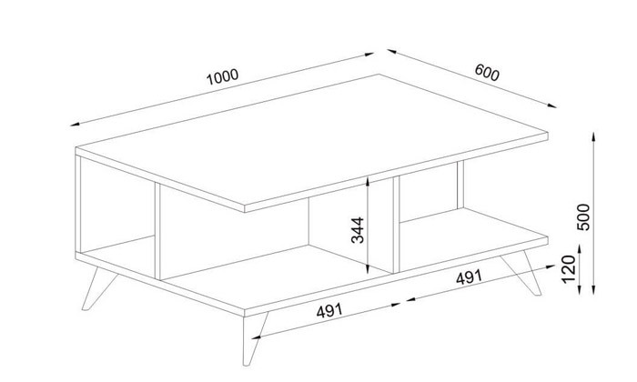 3 שולחן סלון עם חלל אחסון, דגם רימון 