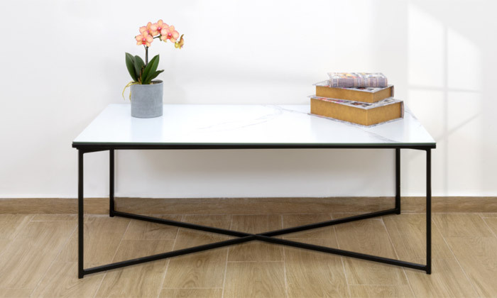 3 שולחן סלון מלבני דמוי שיש, דגם ויולט - צבעים לבחירה