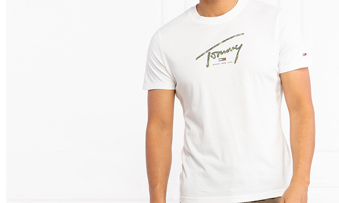 5 חולצת טי שירט מודפסת לגבר טומי הילפינגר TOMMY HILFIGER 