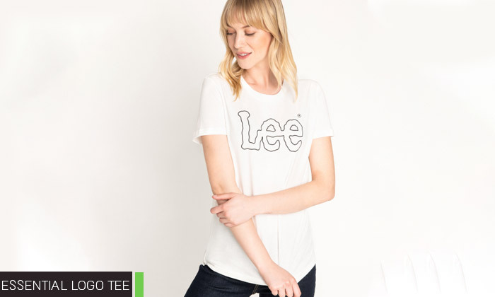 4 חולצה קצרה עם צווארון עגול לנשים LEE - דגמים ומידות לבחירה