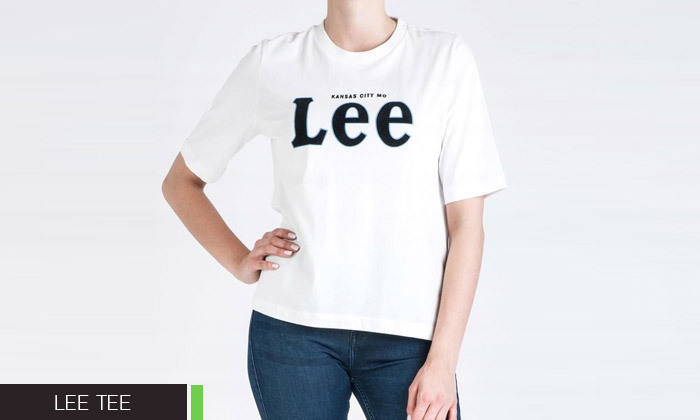 5 חולצה קצרה עם צווארון עגול לנשים LEE - דגמים ומידות לבחירה