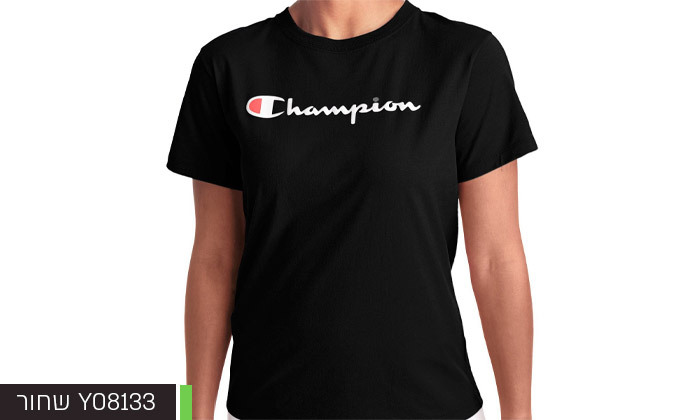 4 חולצת טי שירט מודפסת לנשים CHAMPION - צבעים ומידות לבחירה