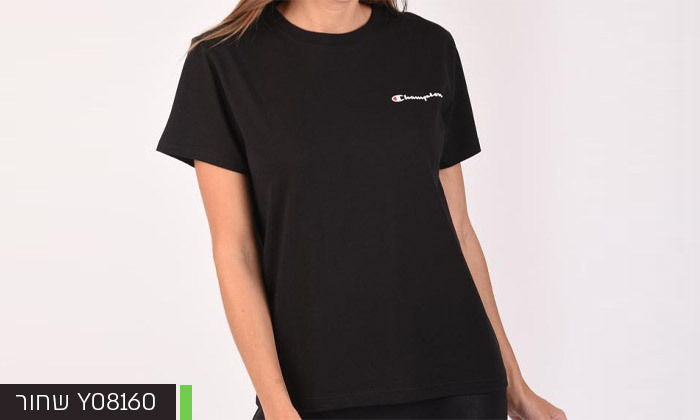 6 חולצת טי שירט מודפסת לנשים CHAMPION - צבעים ומידות לבחירה