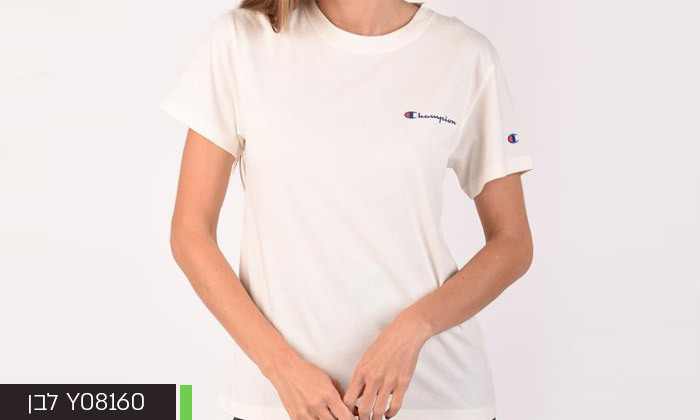 7 חולצת טי שירט מודפסת לנשים CHAMPION - צבעים ומידות לבחירה