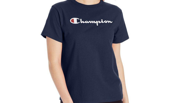 8 חולצת טי שירט מודפסת לנשים CHAMPION - צבעים ומידות לבחירה